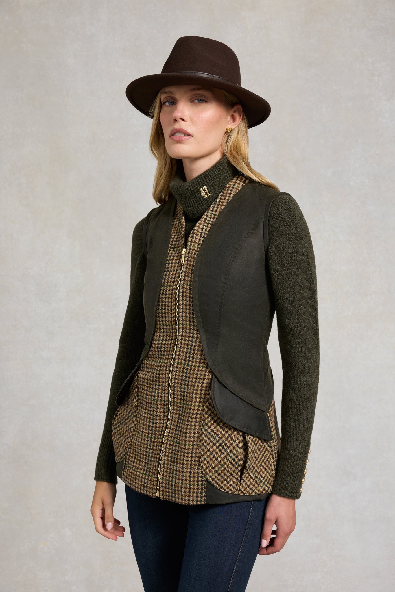 Field Vest (Hailes Green Tweed)