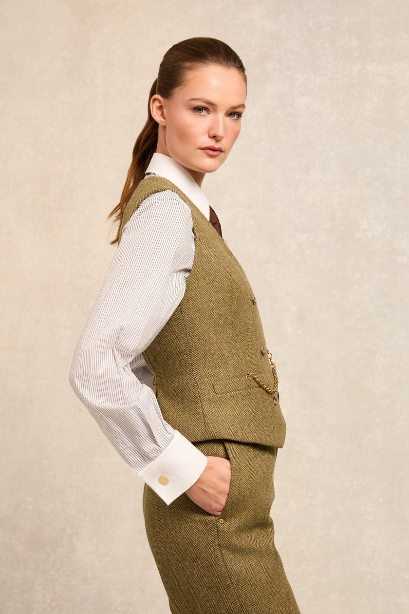 Kensington Waistcoat (Moss Herringbone)