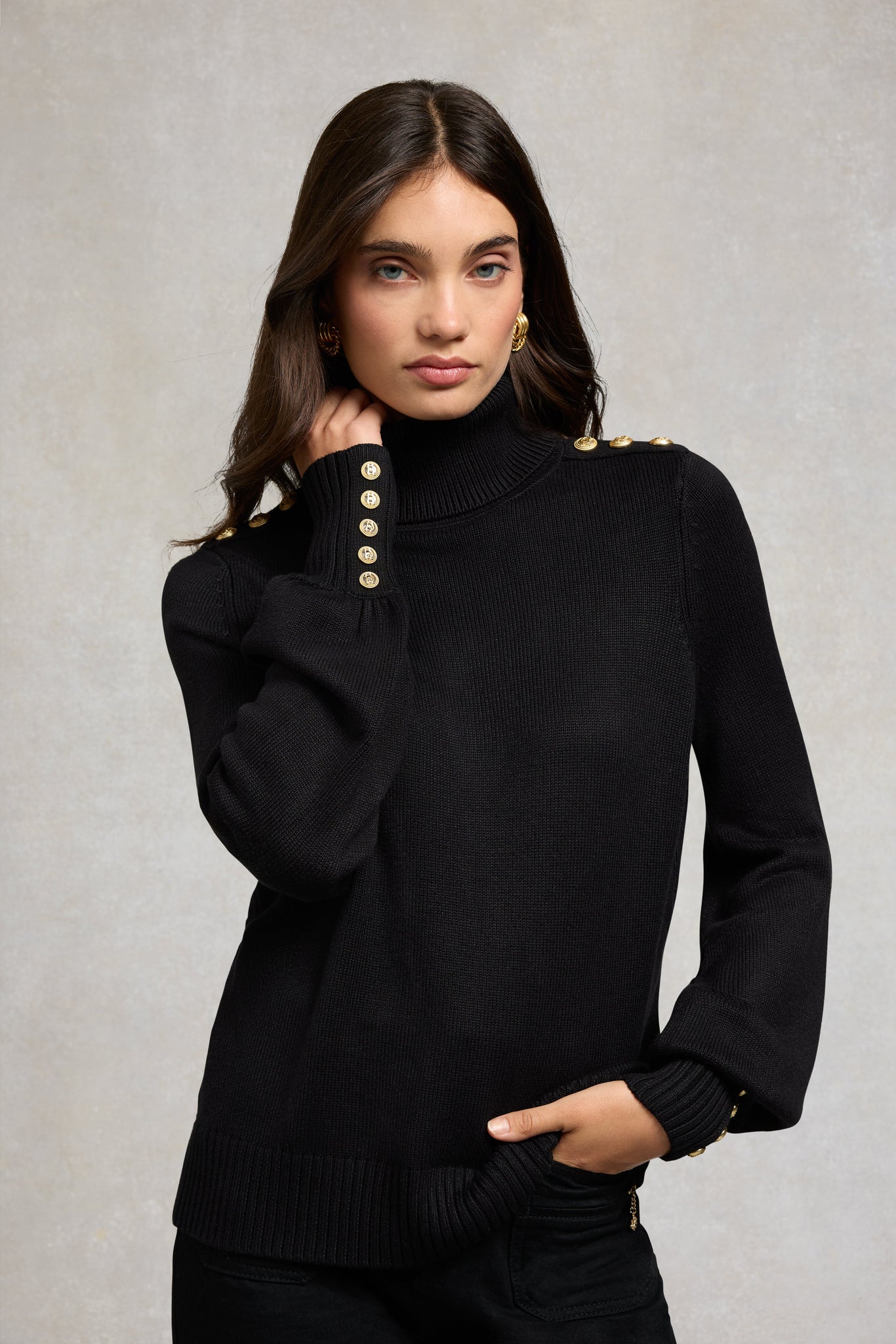 Chamonix Roll Neck Knit (Black)
