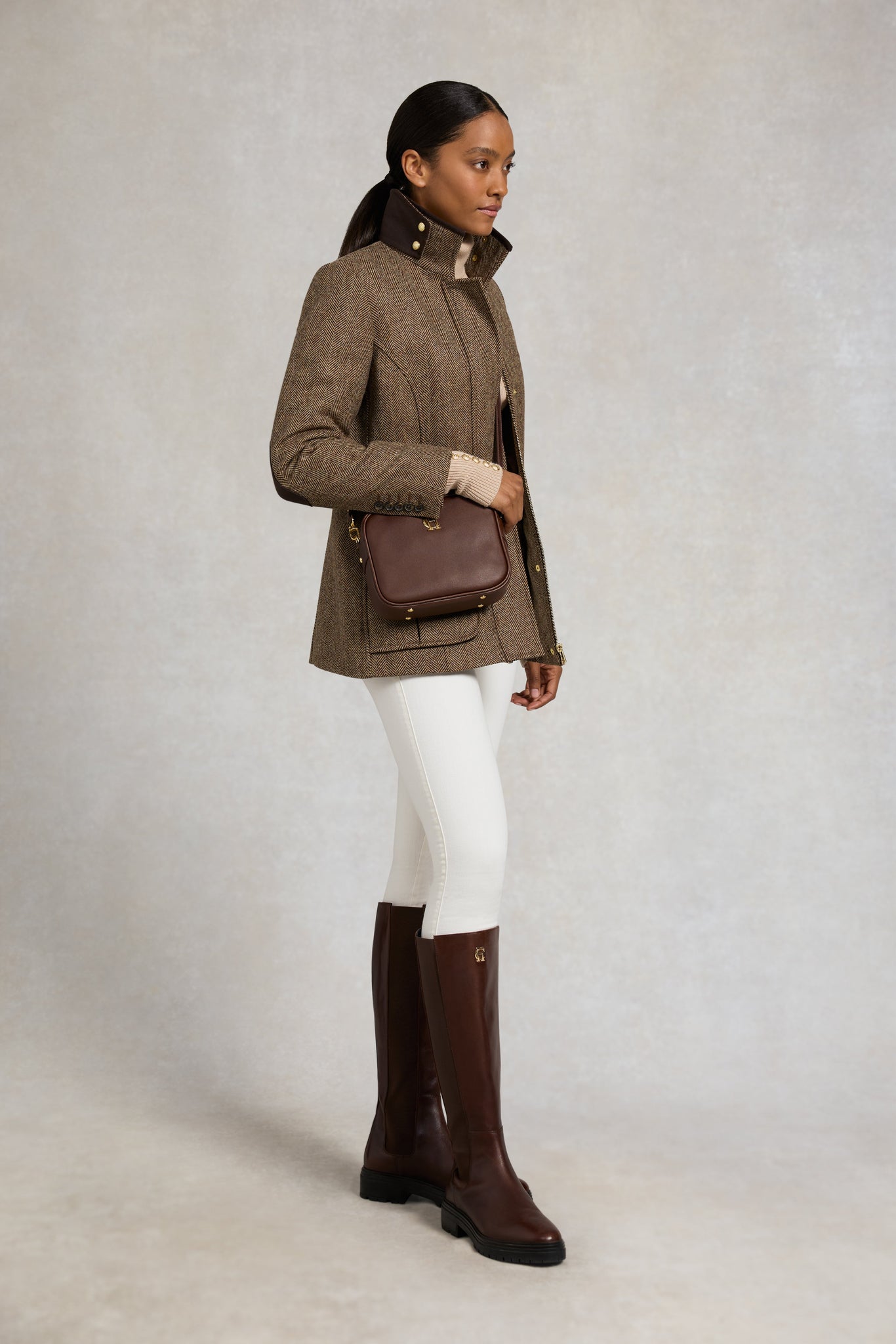 Country Classic Jacket (Large Scale Brown Herringbone)