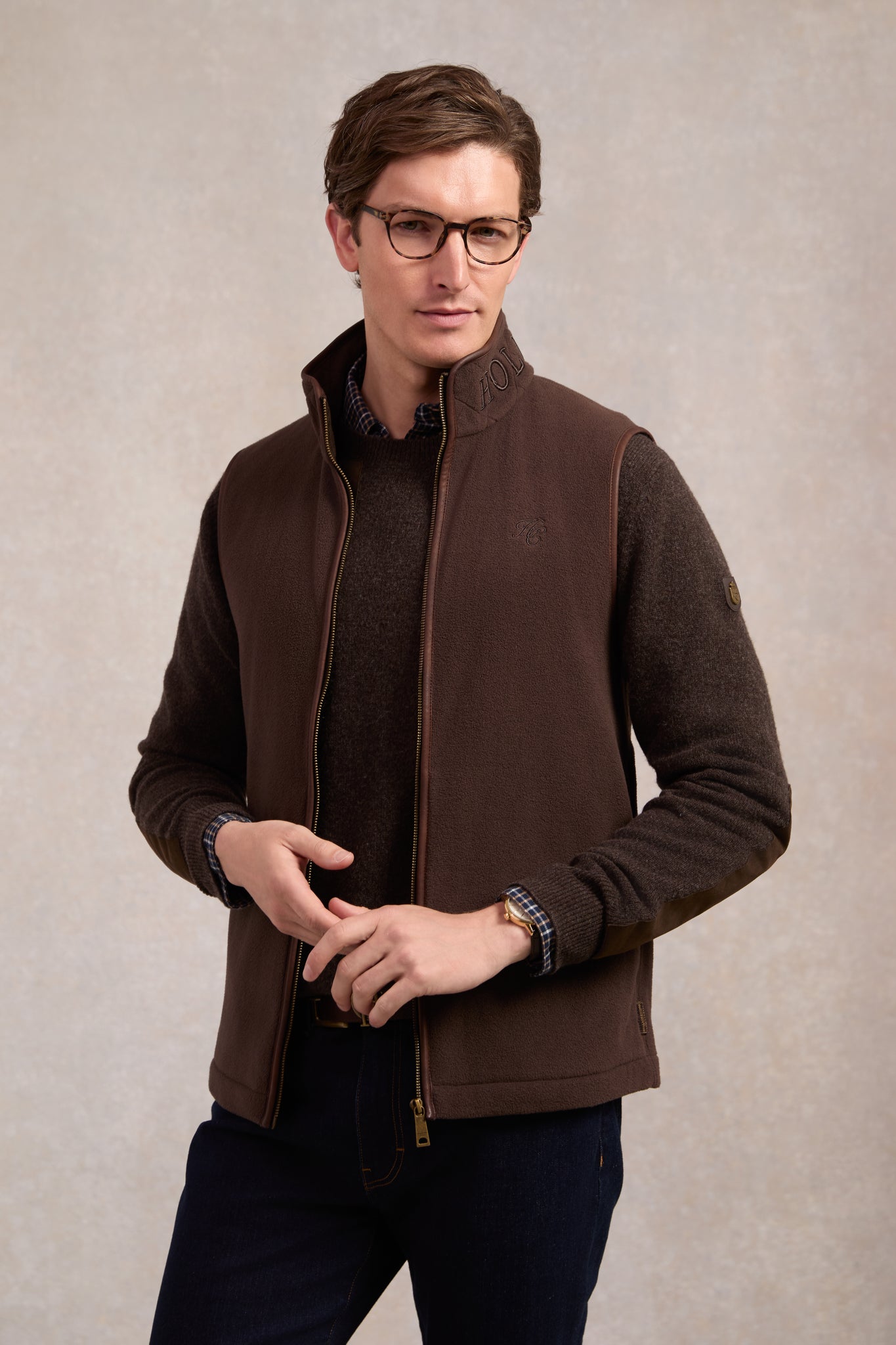 Men's Country Fleece Gilet (Chocolate)