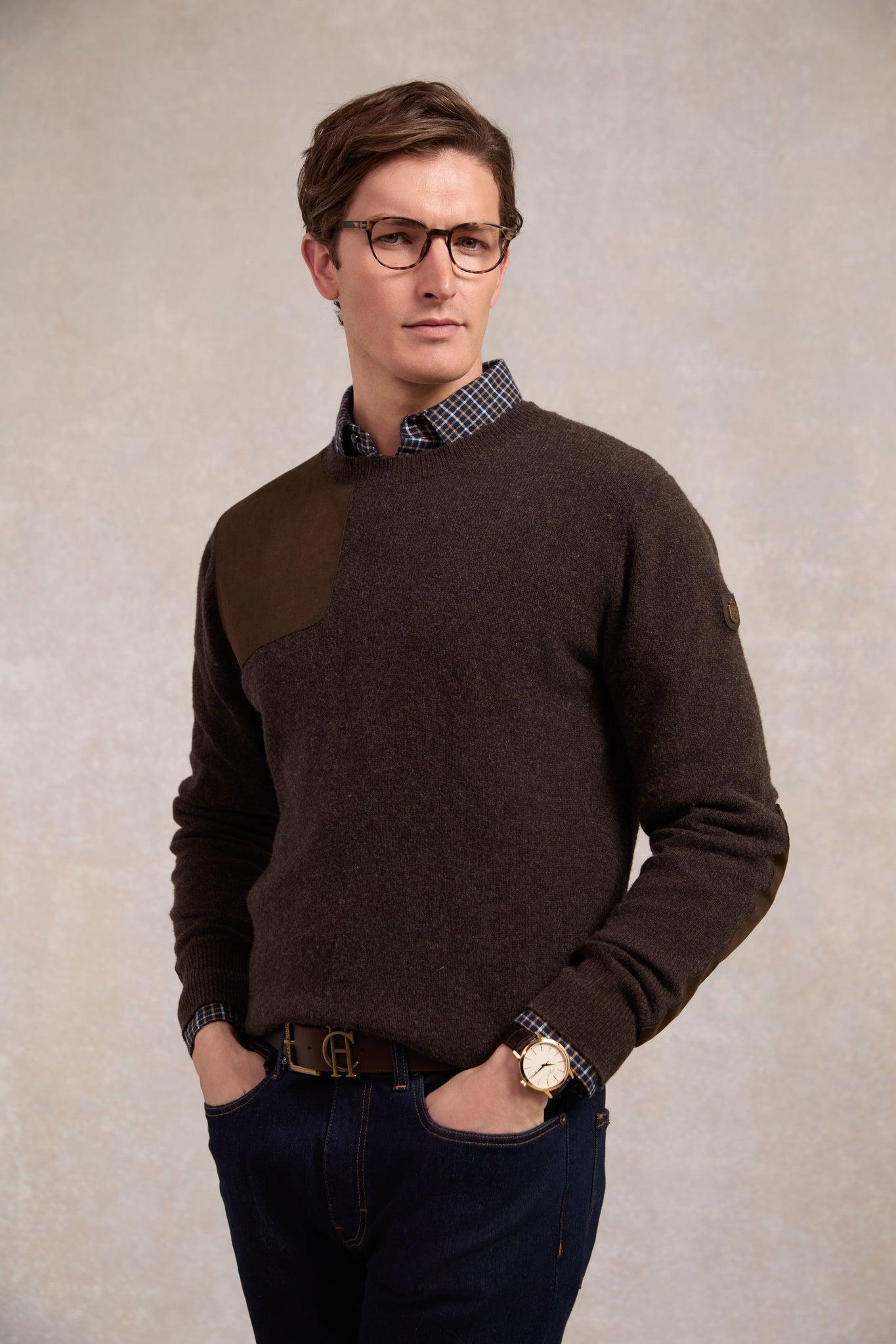 Country Crew Neck Knit (Chocolate)