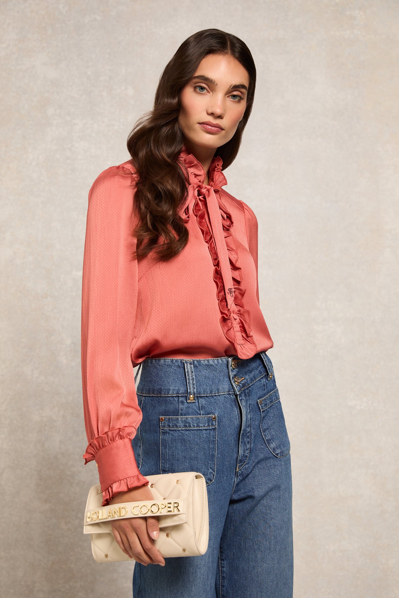 Rebecca Ruffle Blouse (Cinder Rose)