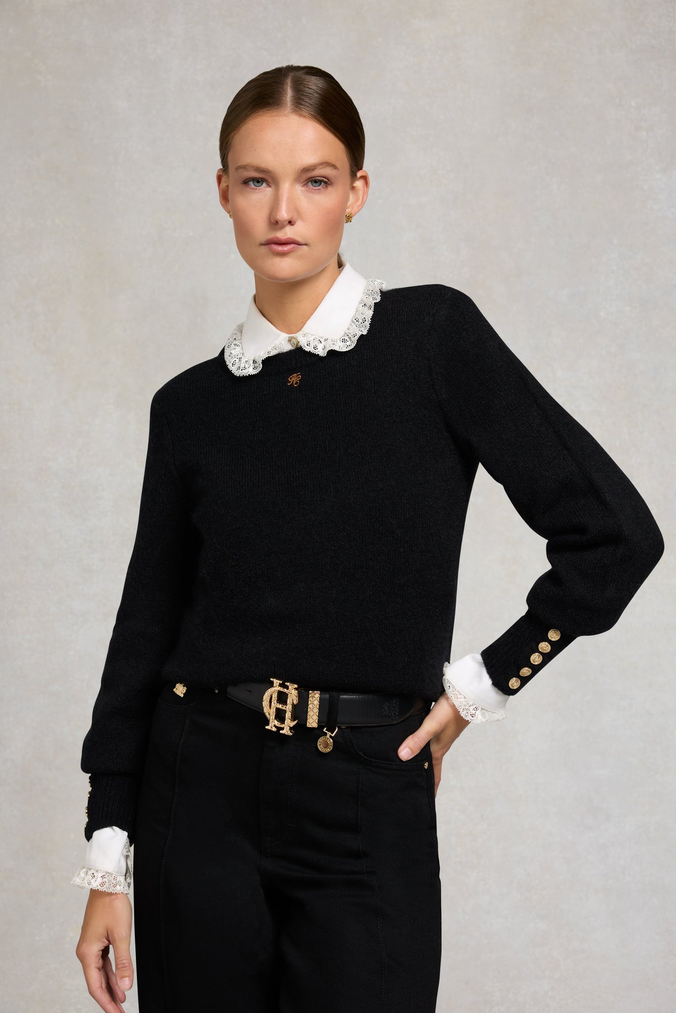 Isla Crew Neck Knit (Black)