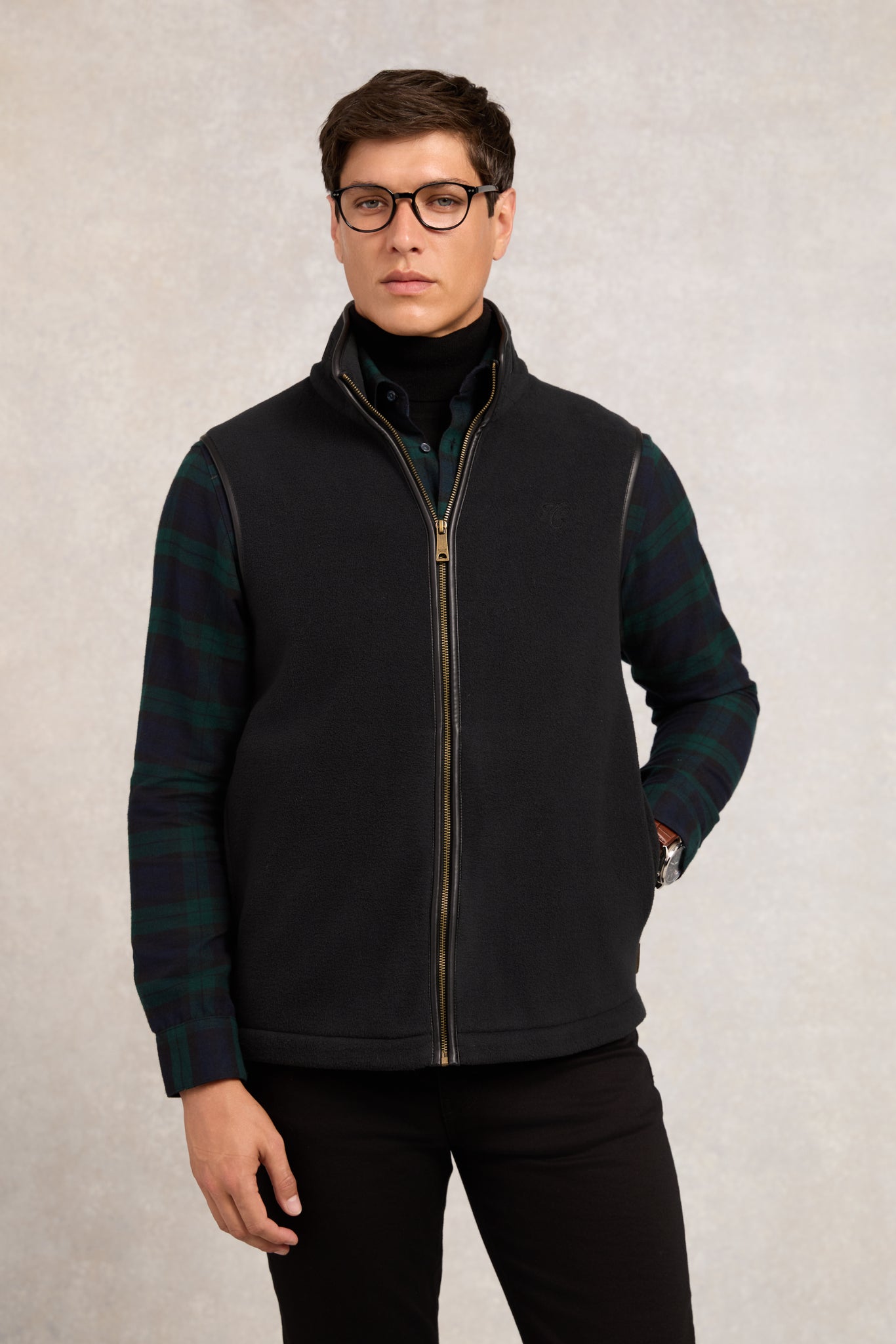 Men's Country Fleece Gilet (Black)