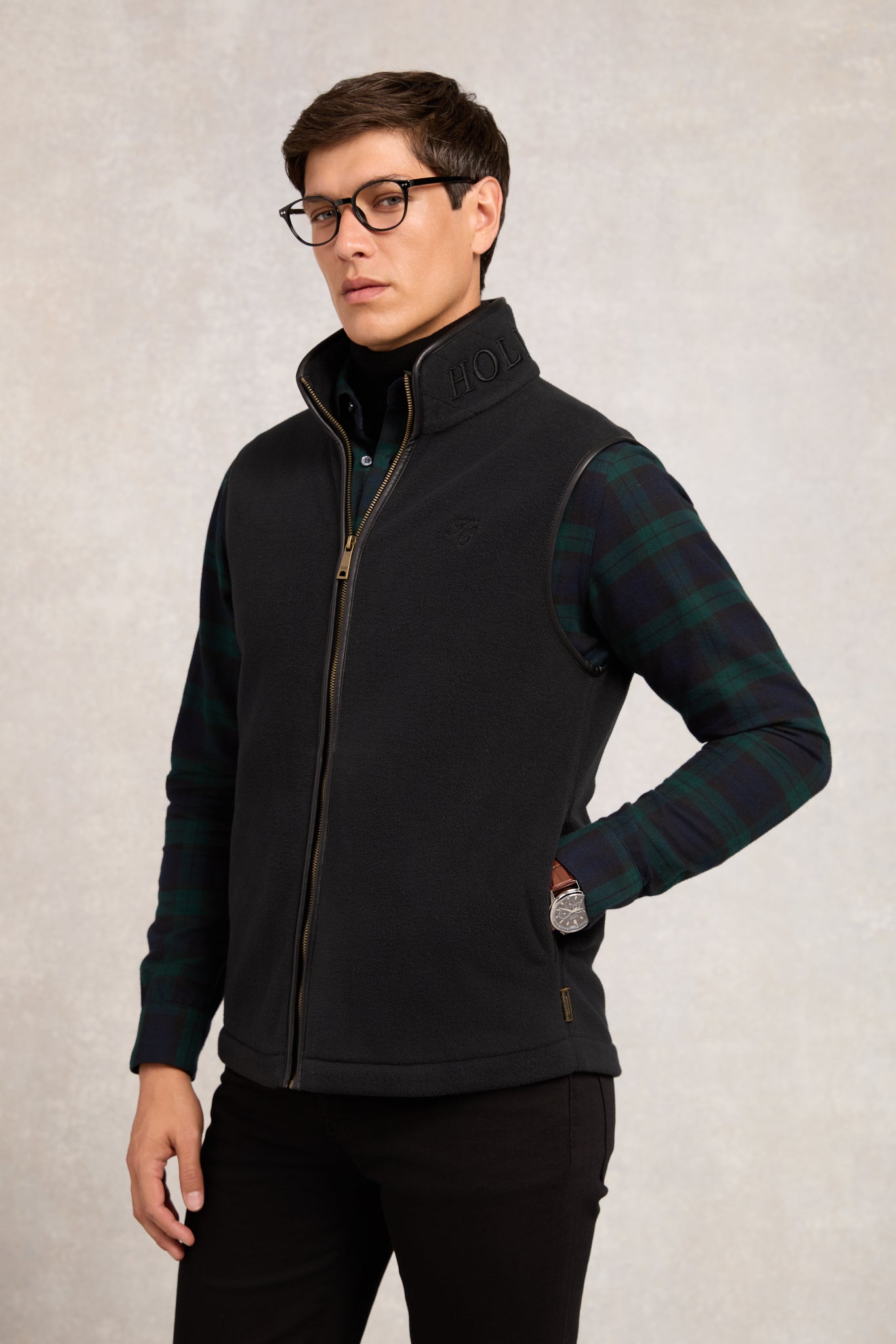 Men's Country Fleece Gilet (Black)