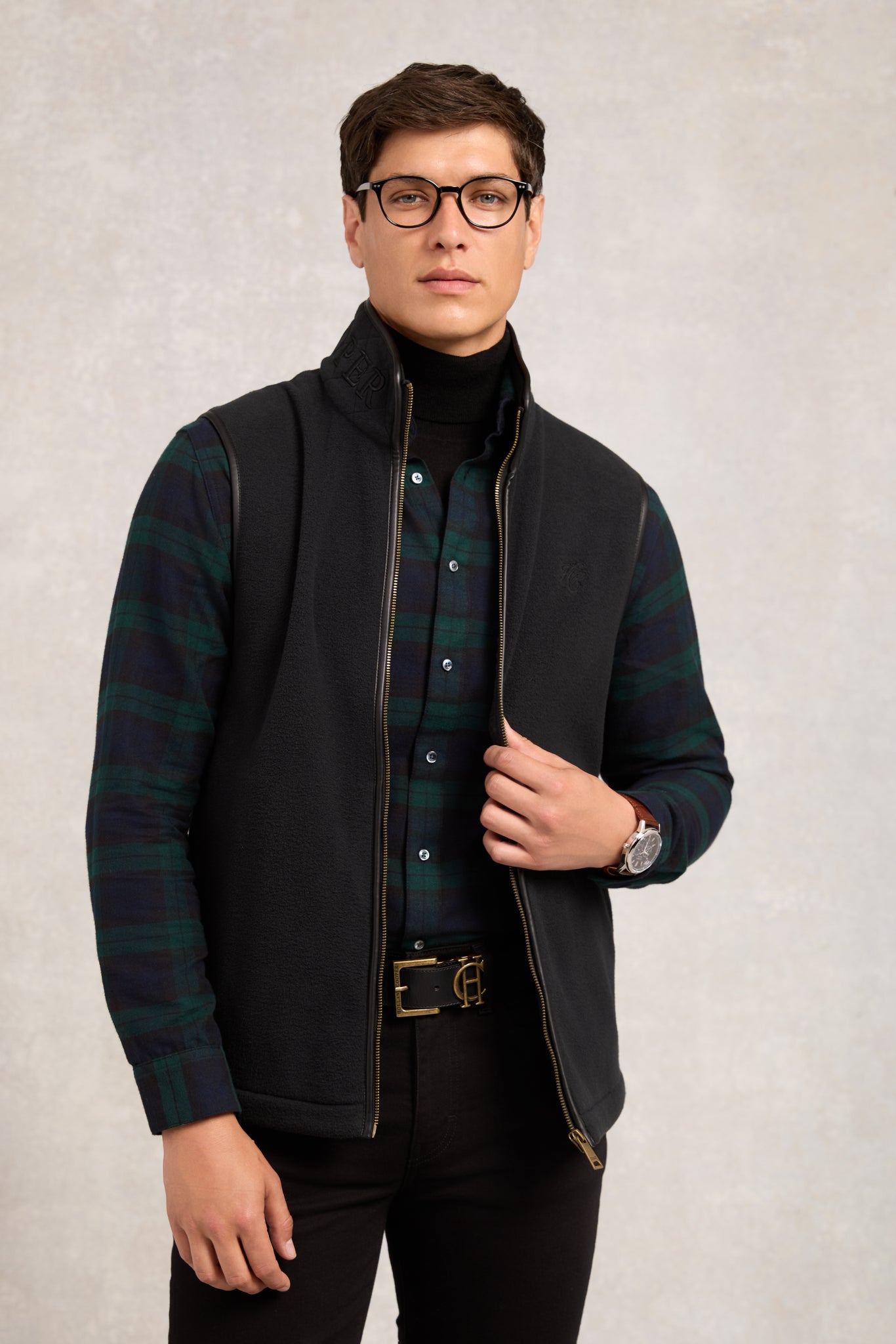 Men's Country Fleece Gilet (Black)