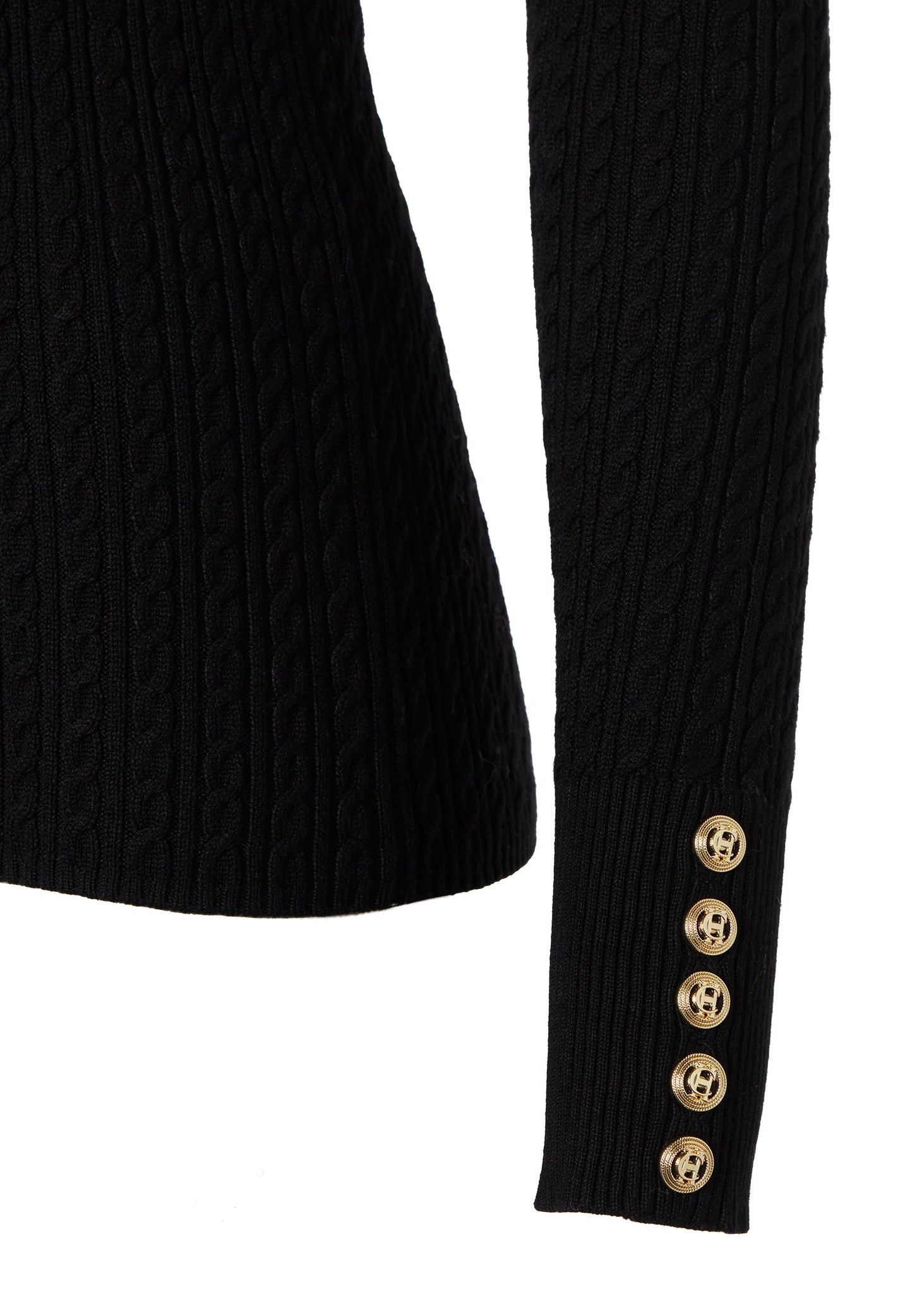 Ava Quarter Zip Knit (Black)