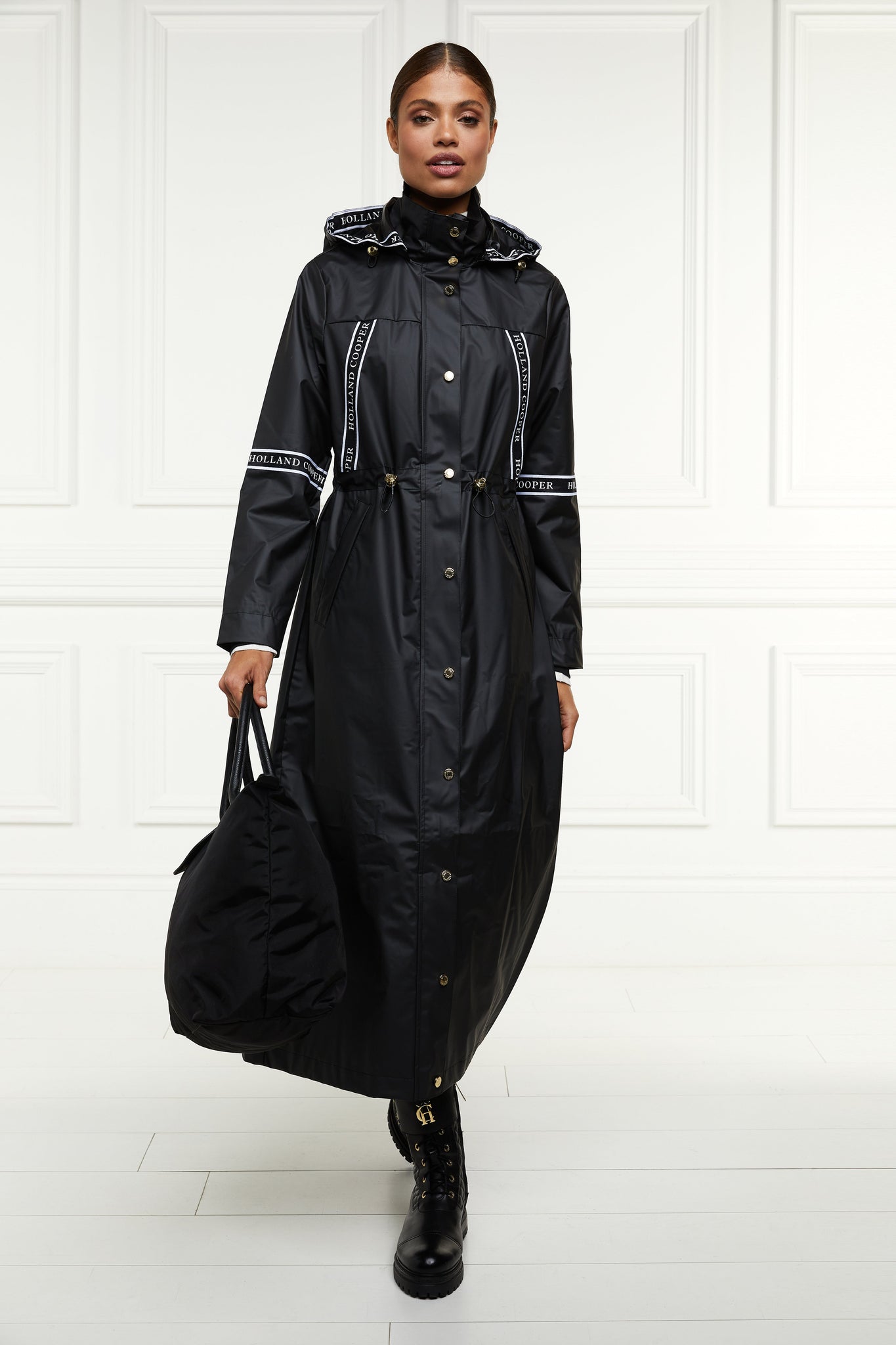 Longline Rain Coat (Matte Black)