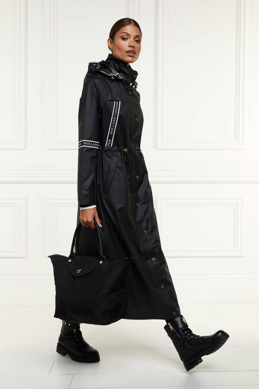 Longline Rain Coat (Matte Black)