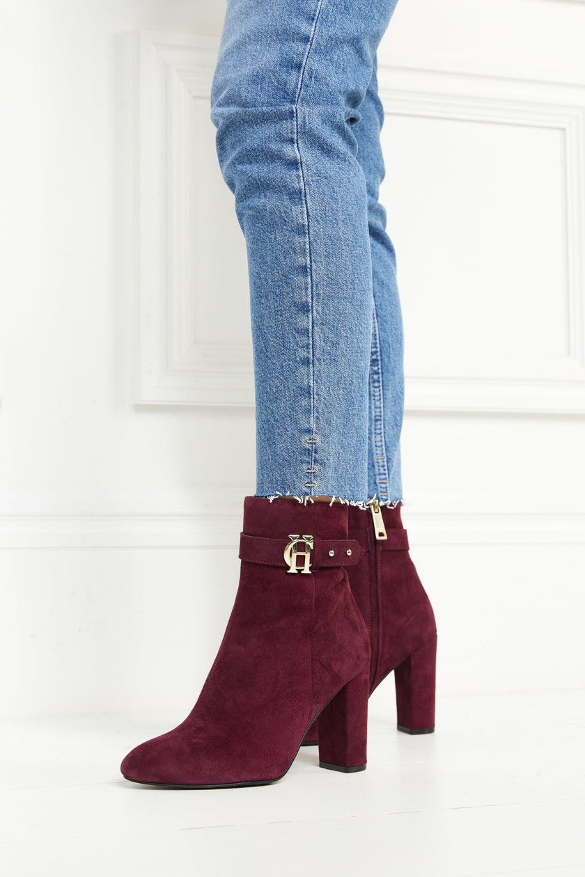 Mayfair Suede Ankle Boot (Merlot)