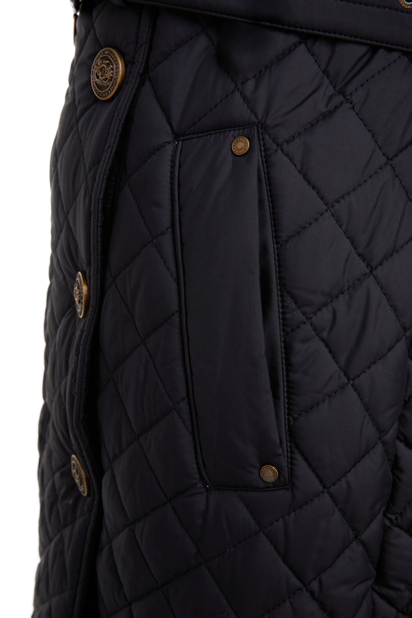 Grayson Quilted Trench Coat (Black)