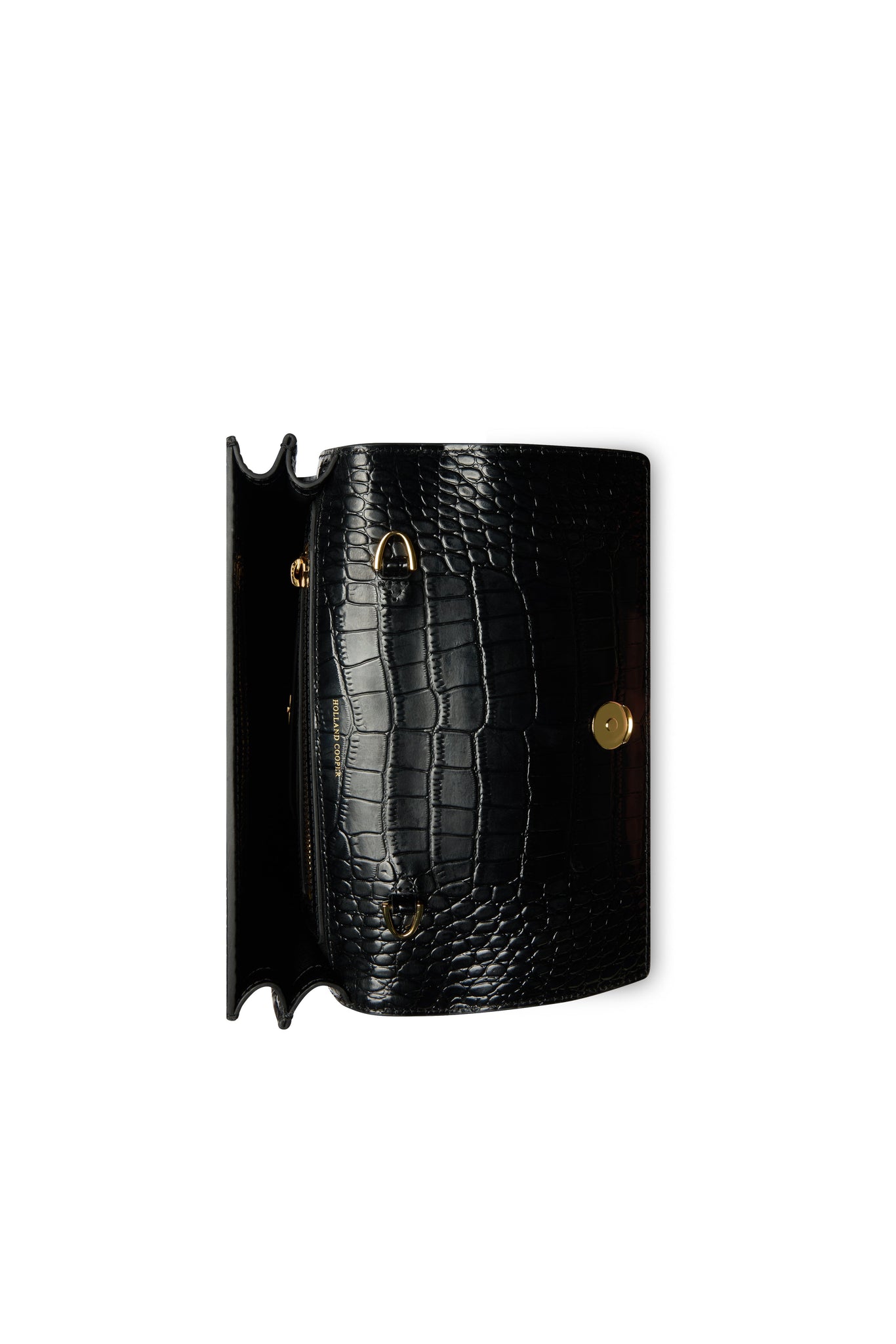 Abbot Clutch Bag (Black Croc)