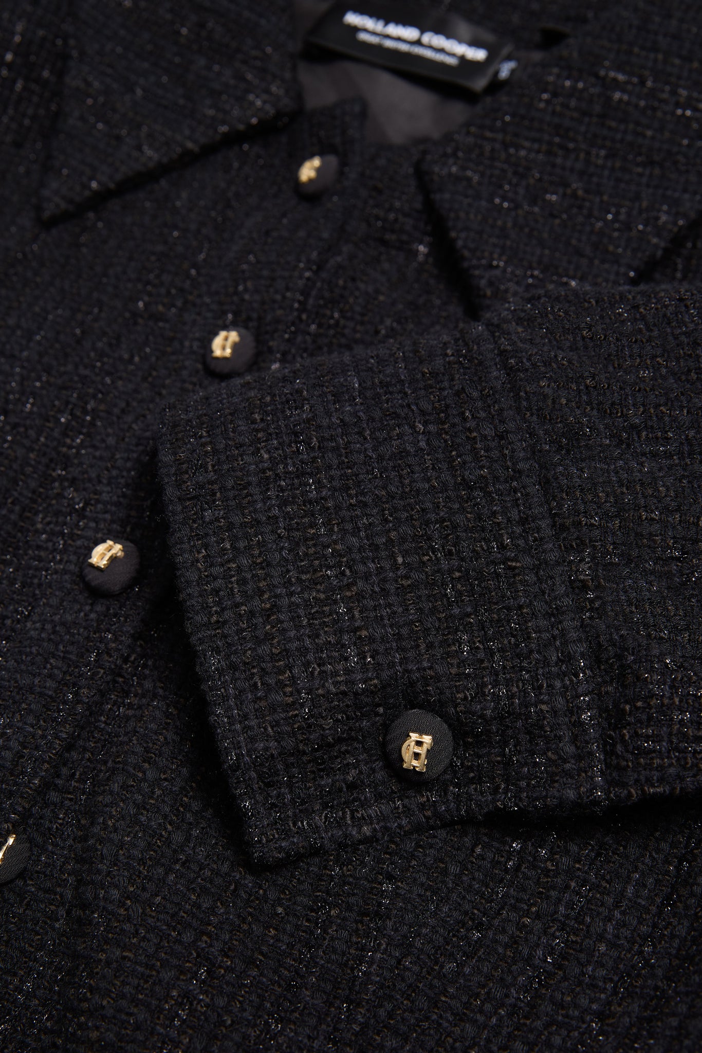 Alice Collared Mini Dress (Black Sparkle)