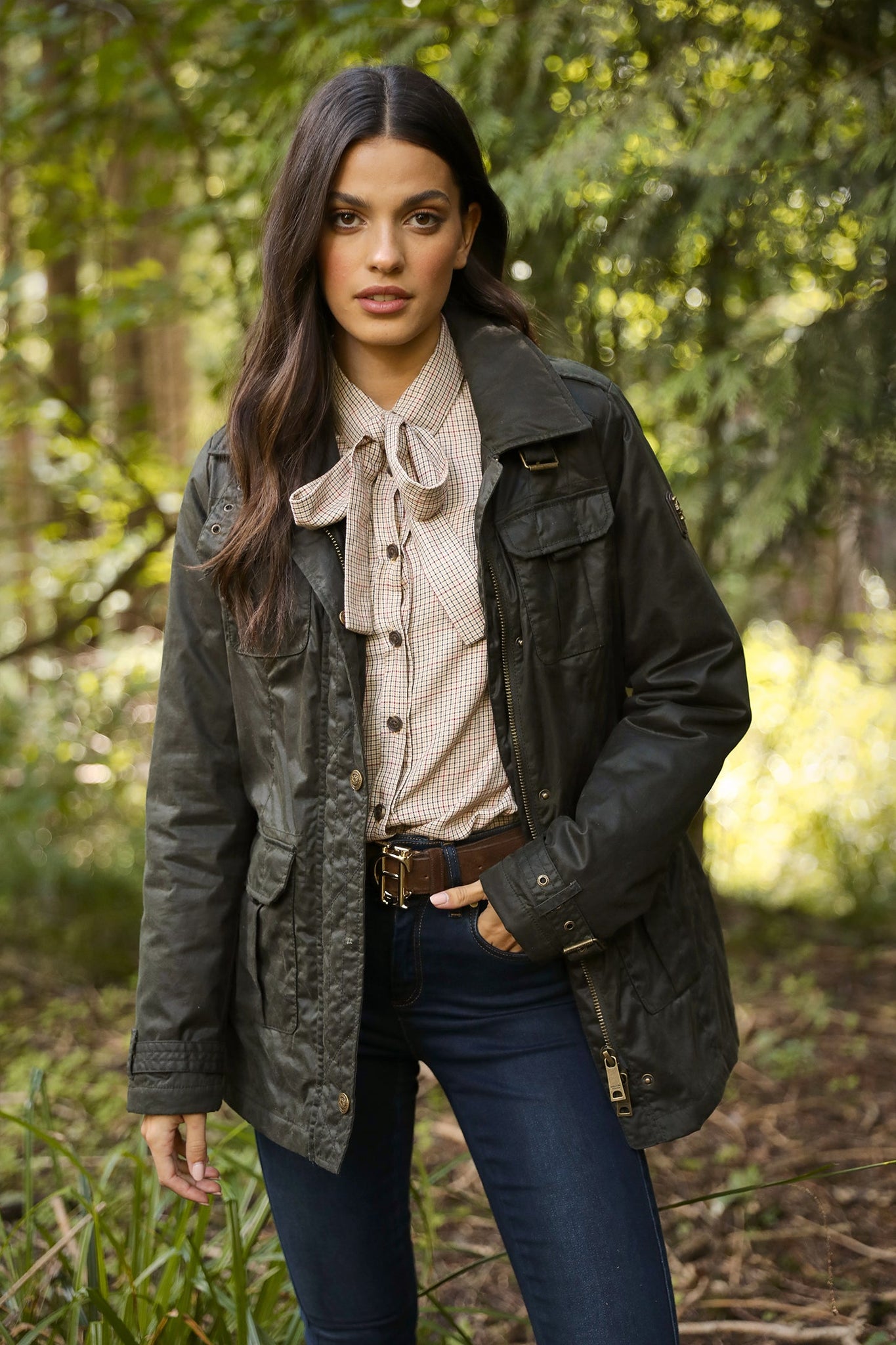 Alma Wax Artillery Jacket (Dark Olive)