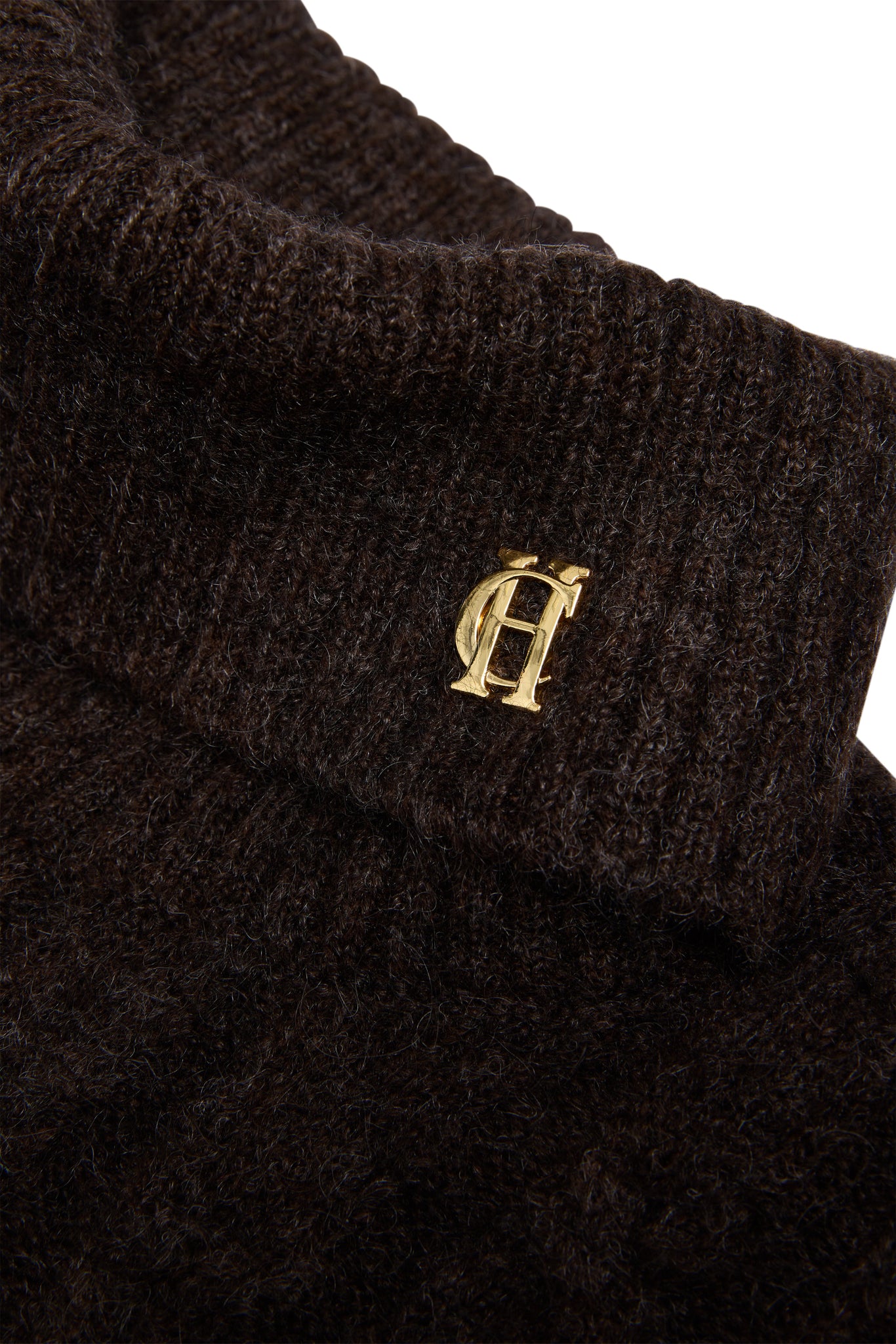 Antonia Cable Roll Neck Knit (Chocolate)