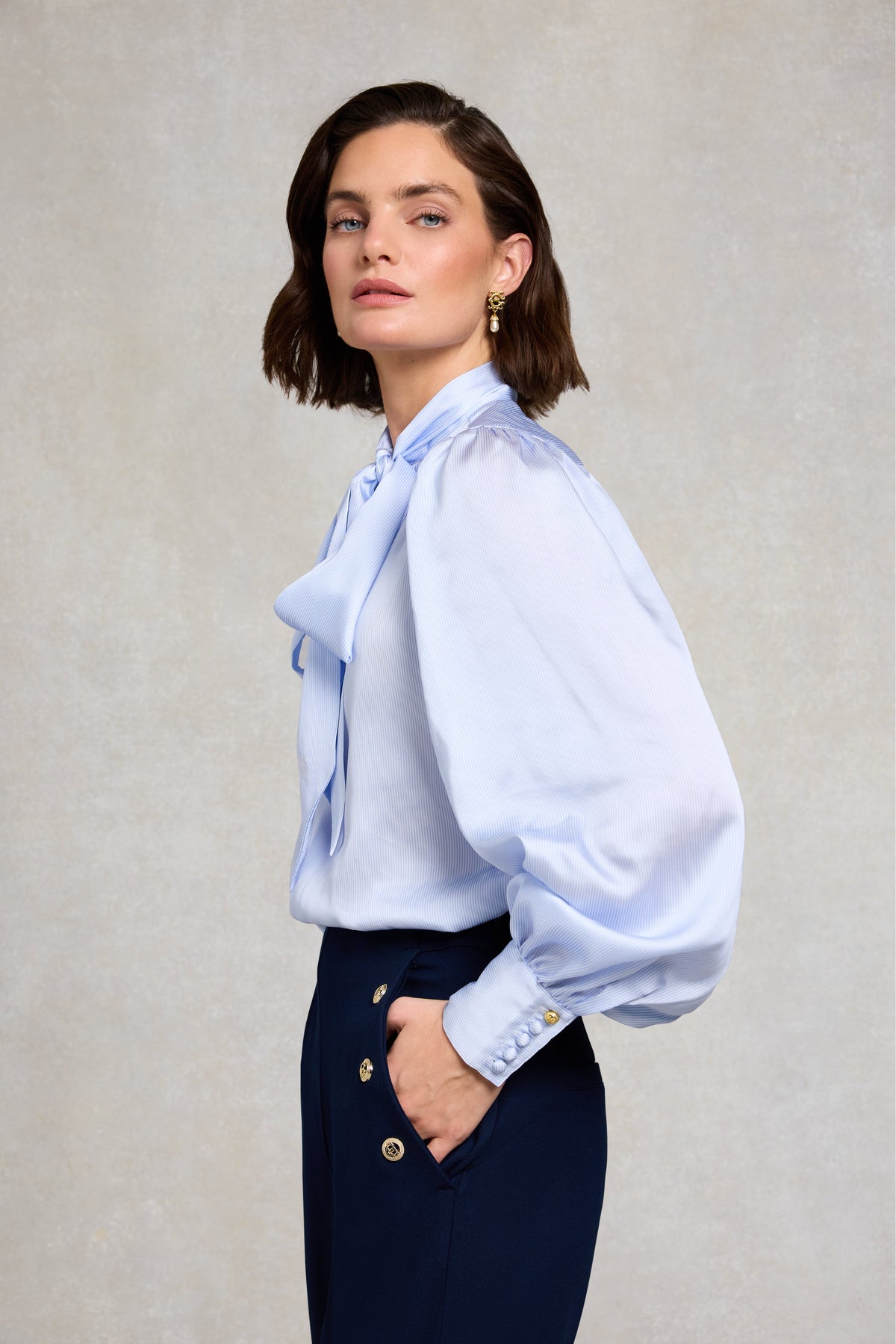 Ariella Blouse (Sky Stripe)