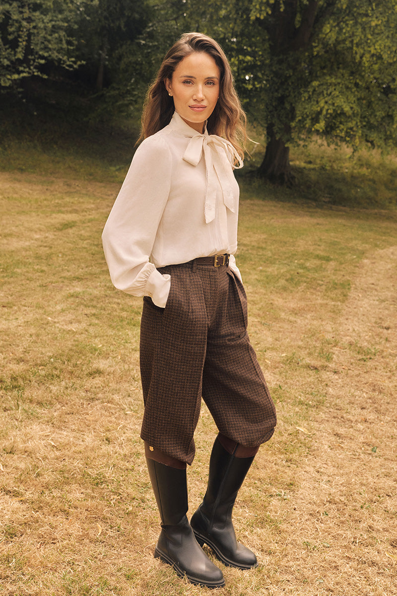 Sloane Tailored Trouser (Mocha Houndstooth)