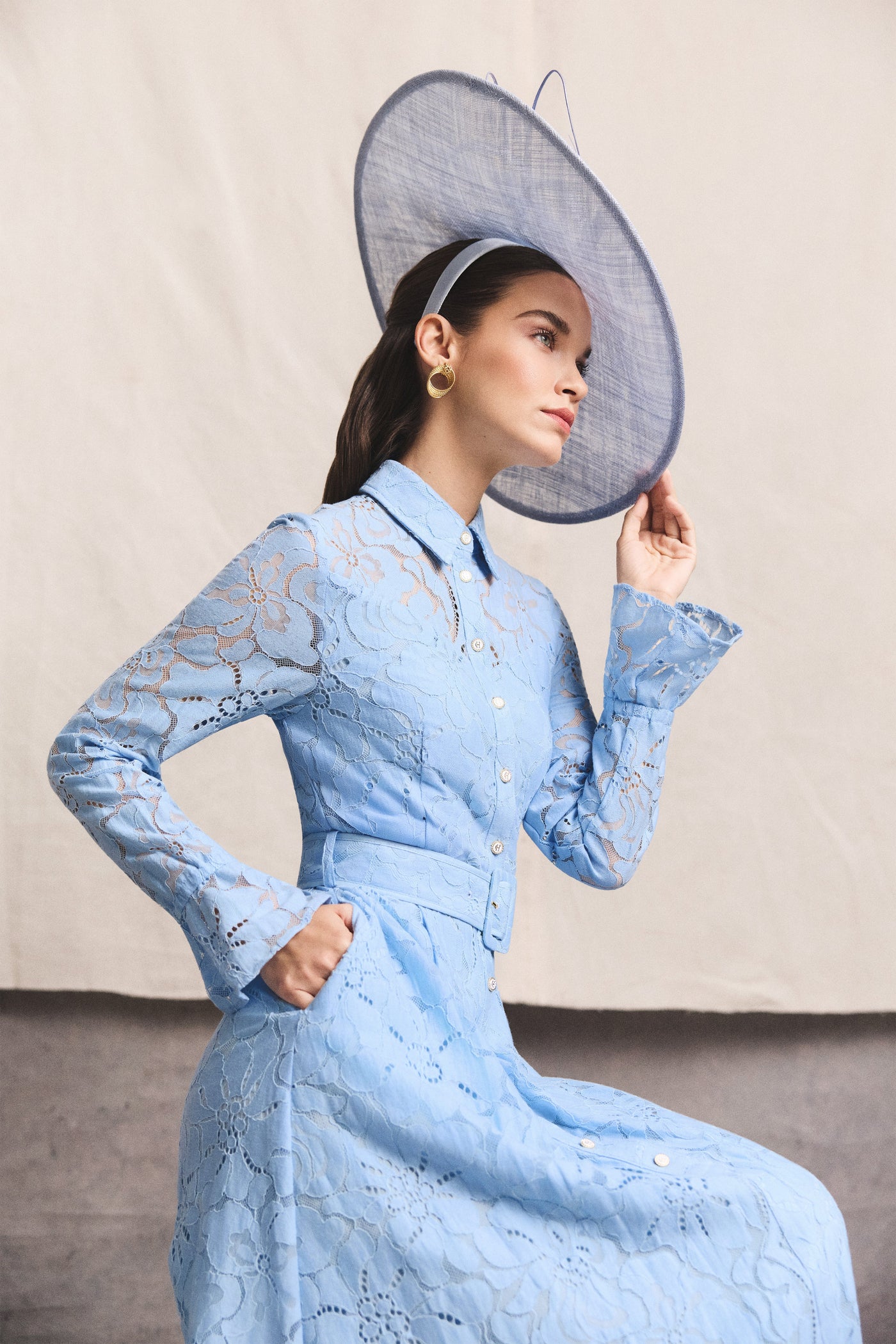 Annabel Lace Dress (Pale Blue)