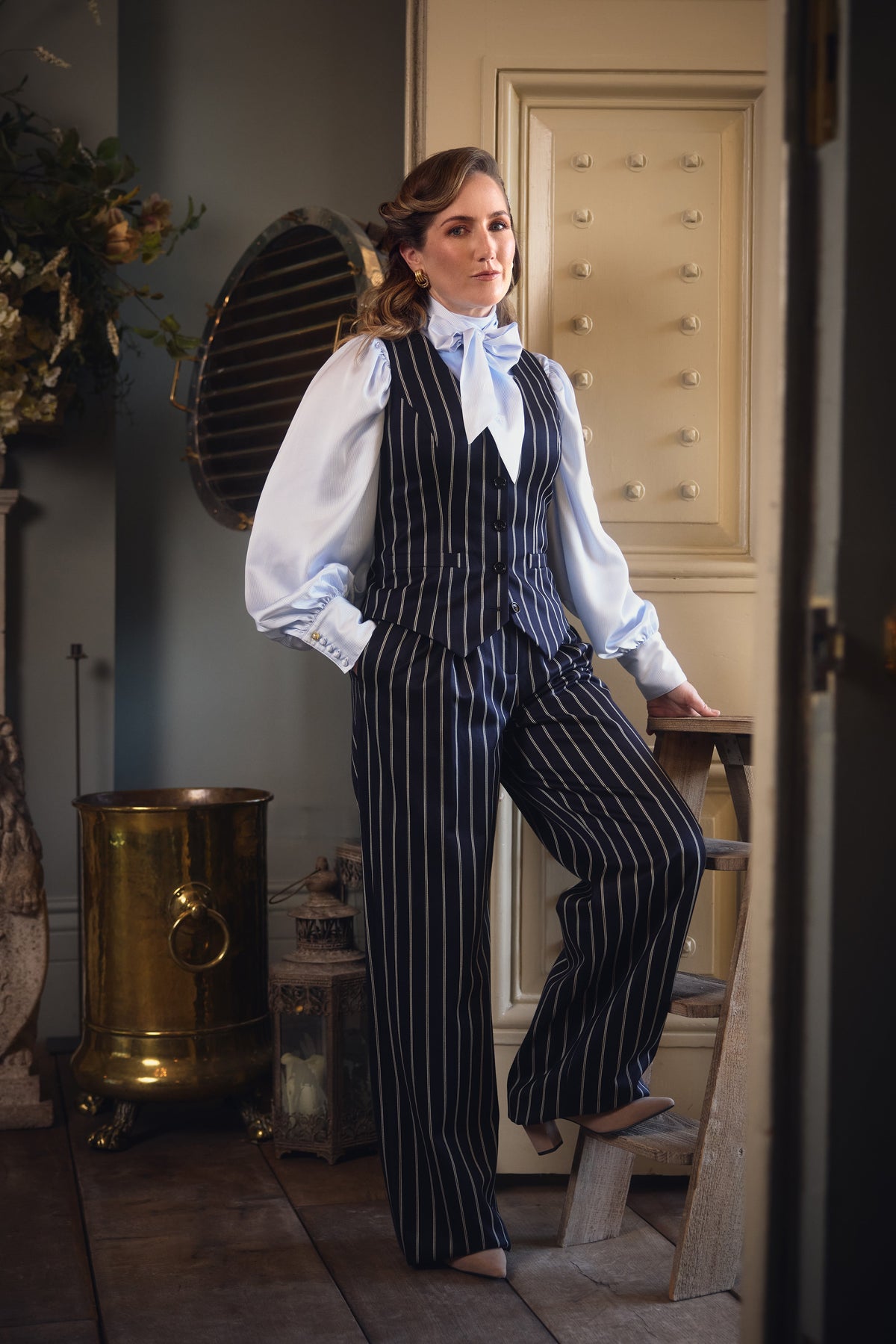 Laura Collett's Navy Wide Stripe Look