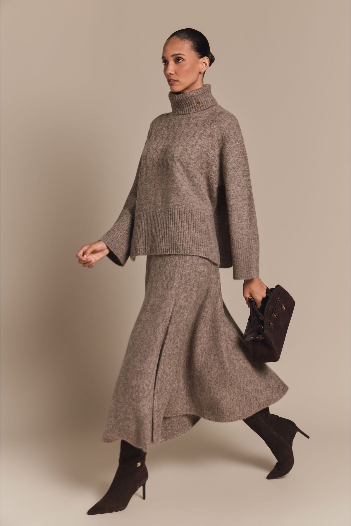 Antonia Circular Skirt (Mocha)