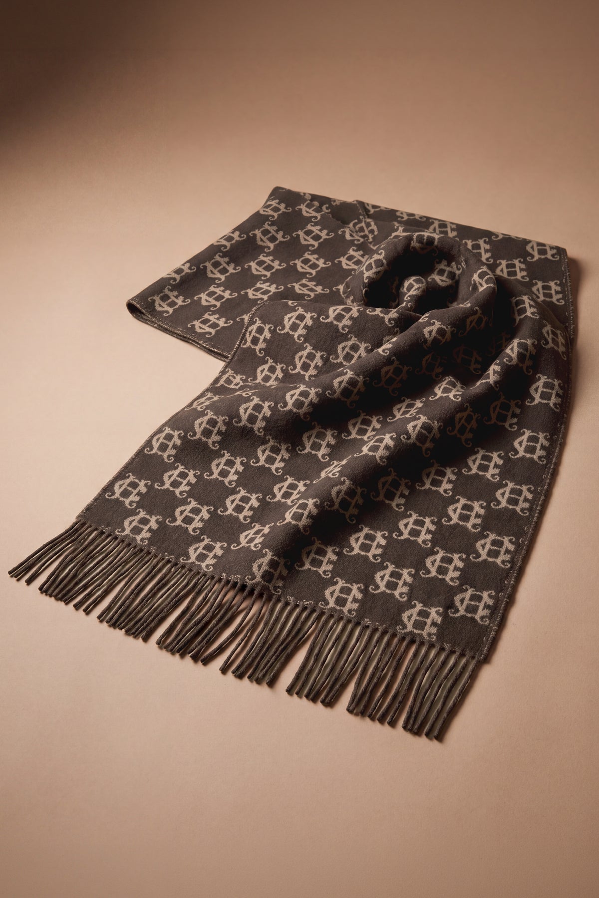 Heraldic Monogram Scarf (Chocolate Monogram)