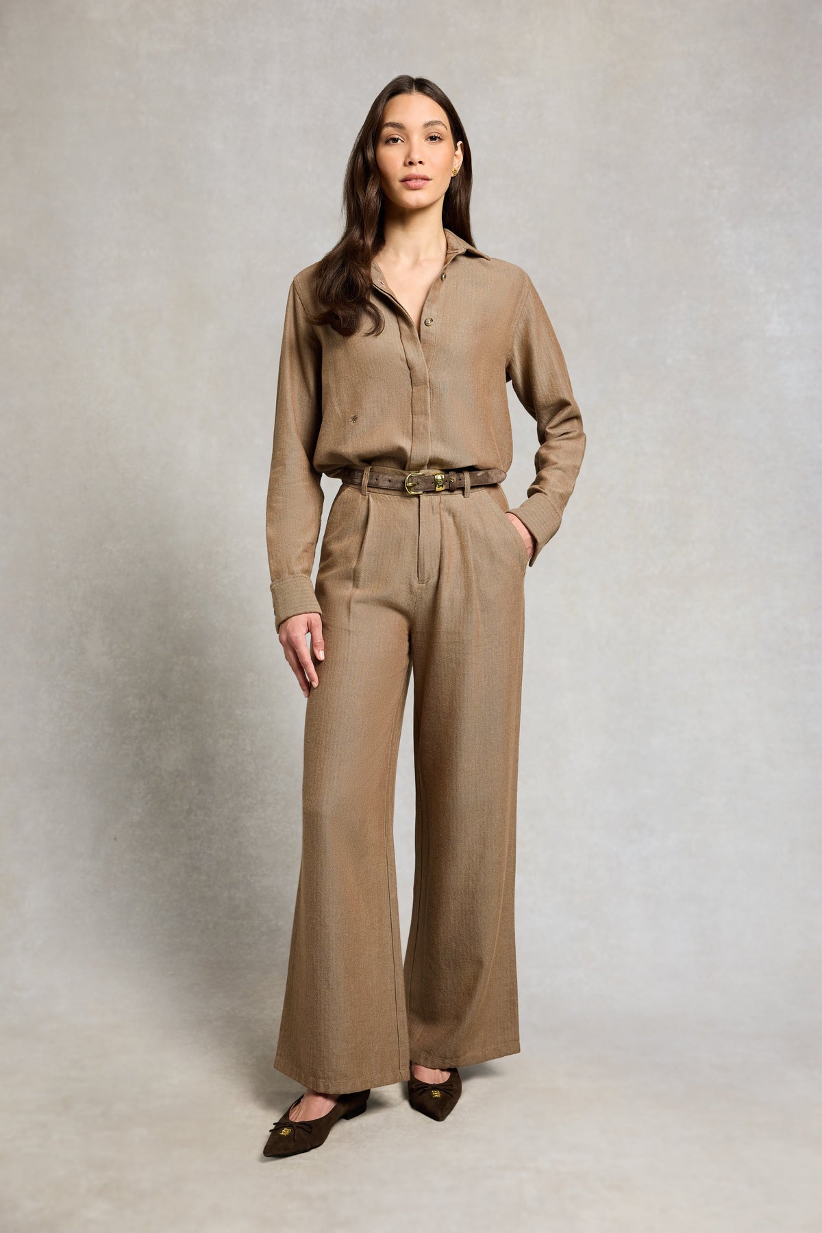 Aster Trouser (Tobacco Herringbone)