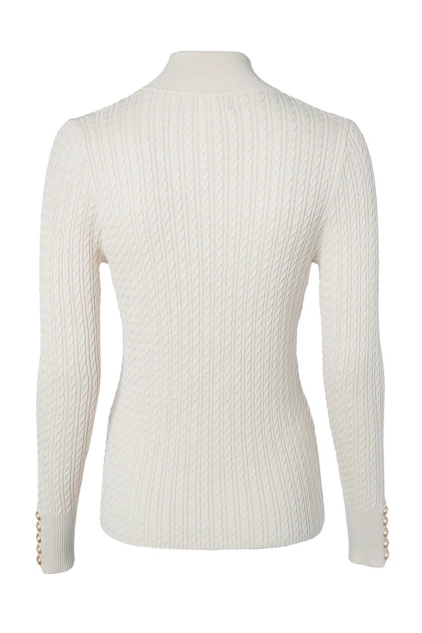 Ava Quarter Zip Knit (Almond)