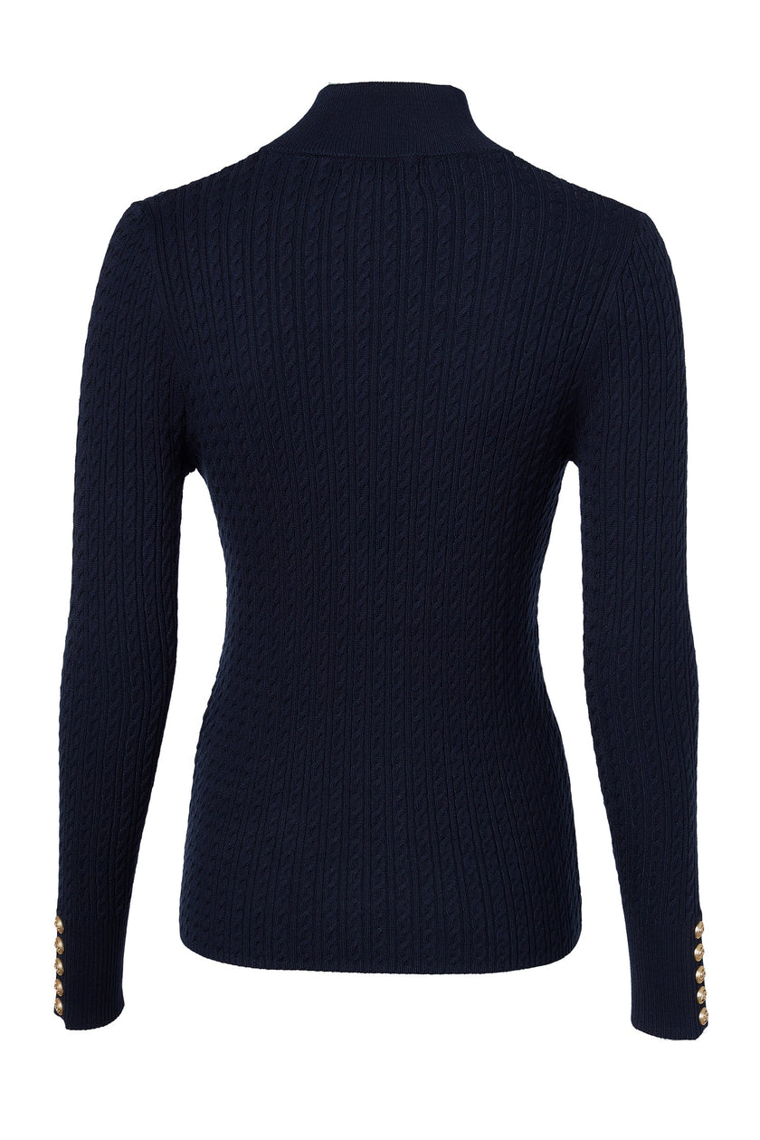 Ava Quarter Zip Knit (Ink Navy)