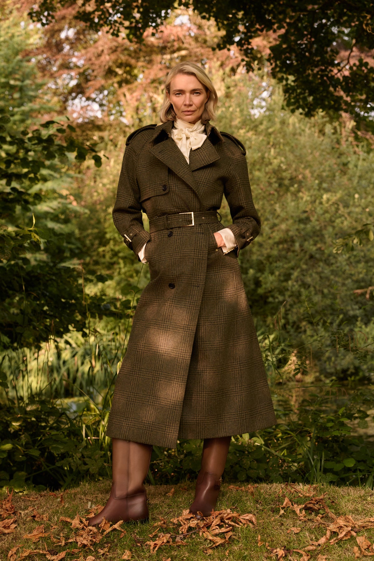 Full Length Soho Trench Coat (Forest Prince Of Wales)