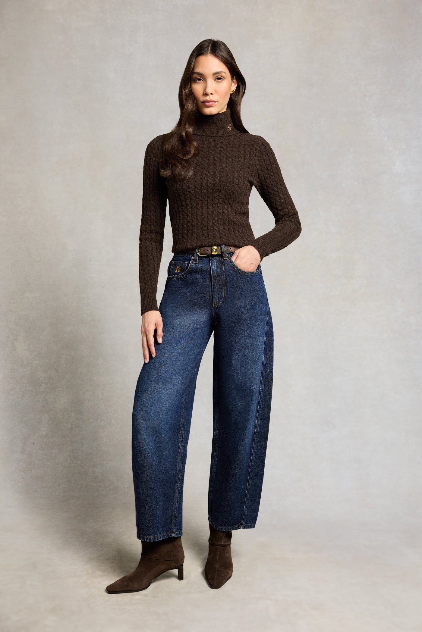 Barrel Leg Jean (Dark Wash)