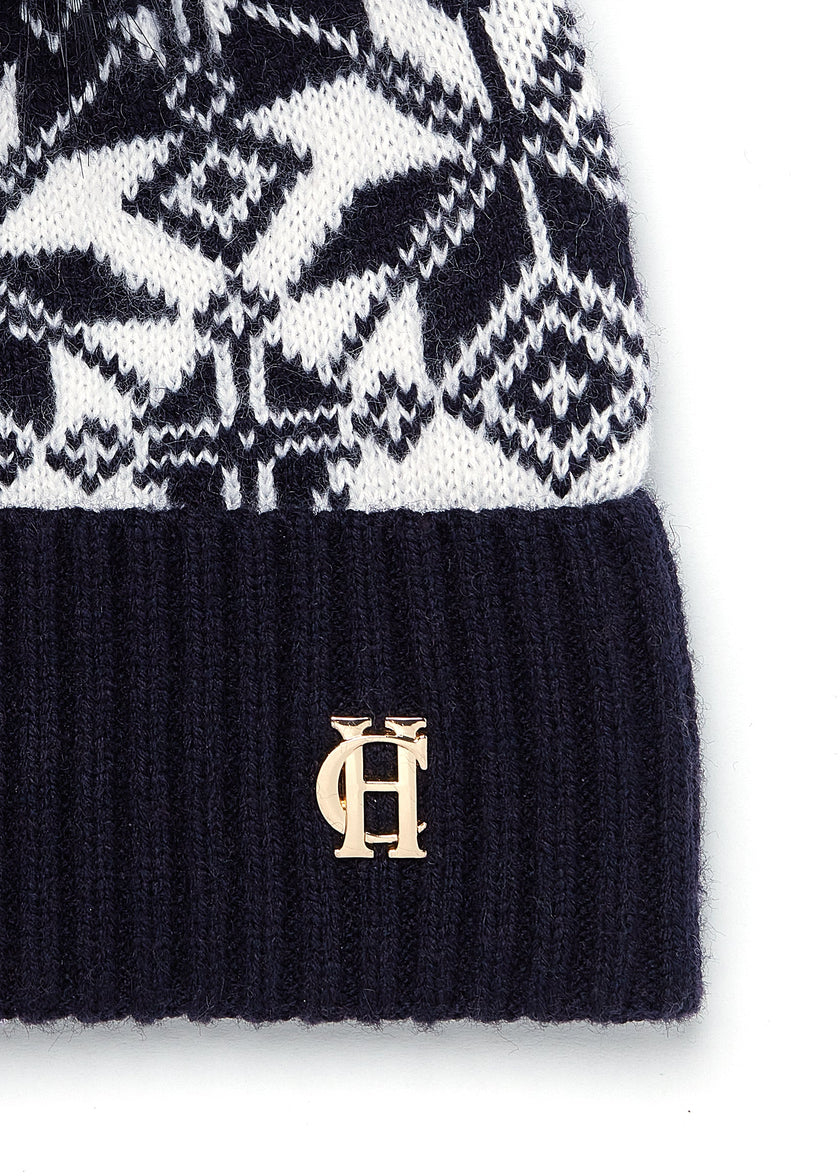 Beatrice Bobble Hat (Ink Navy Cream)