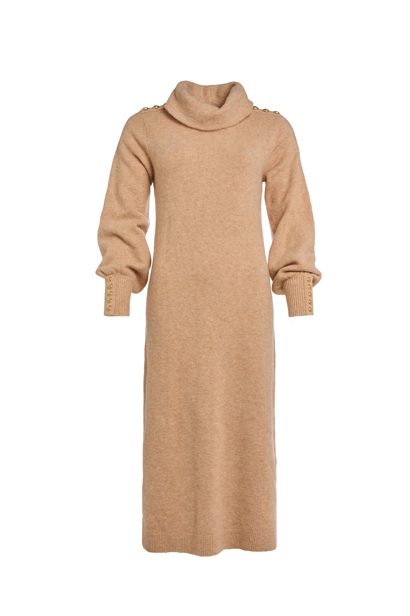 Berkeley Roll Neck Dress (Camel)