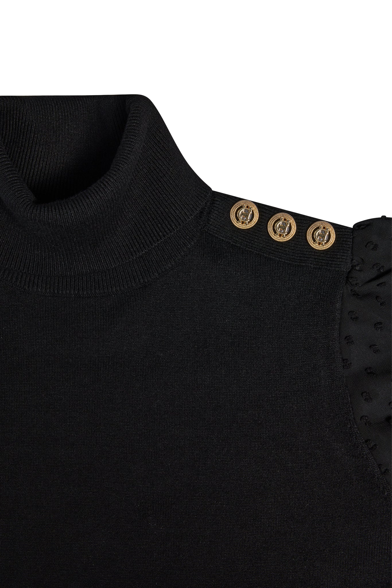 Bethany Roll Neck Mini Dress (Black)