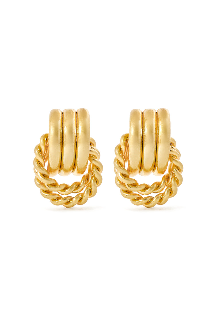 Braided Hoop Earrings (Vintage Gold)