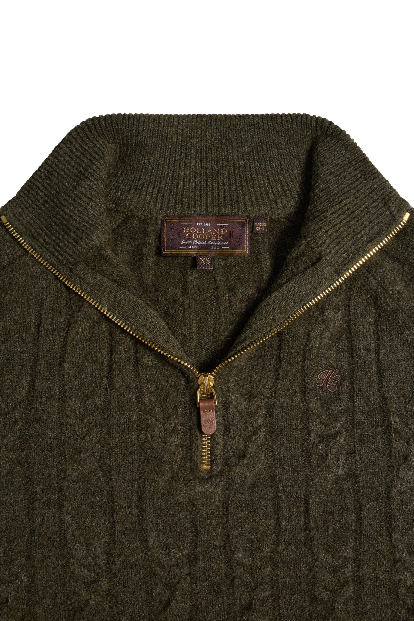 Bridget Quarter Zip Knit (Forest Green)