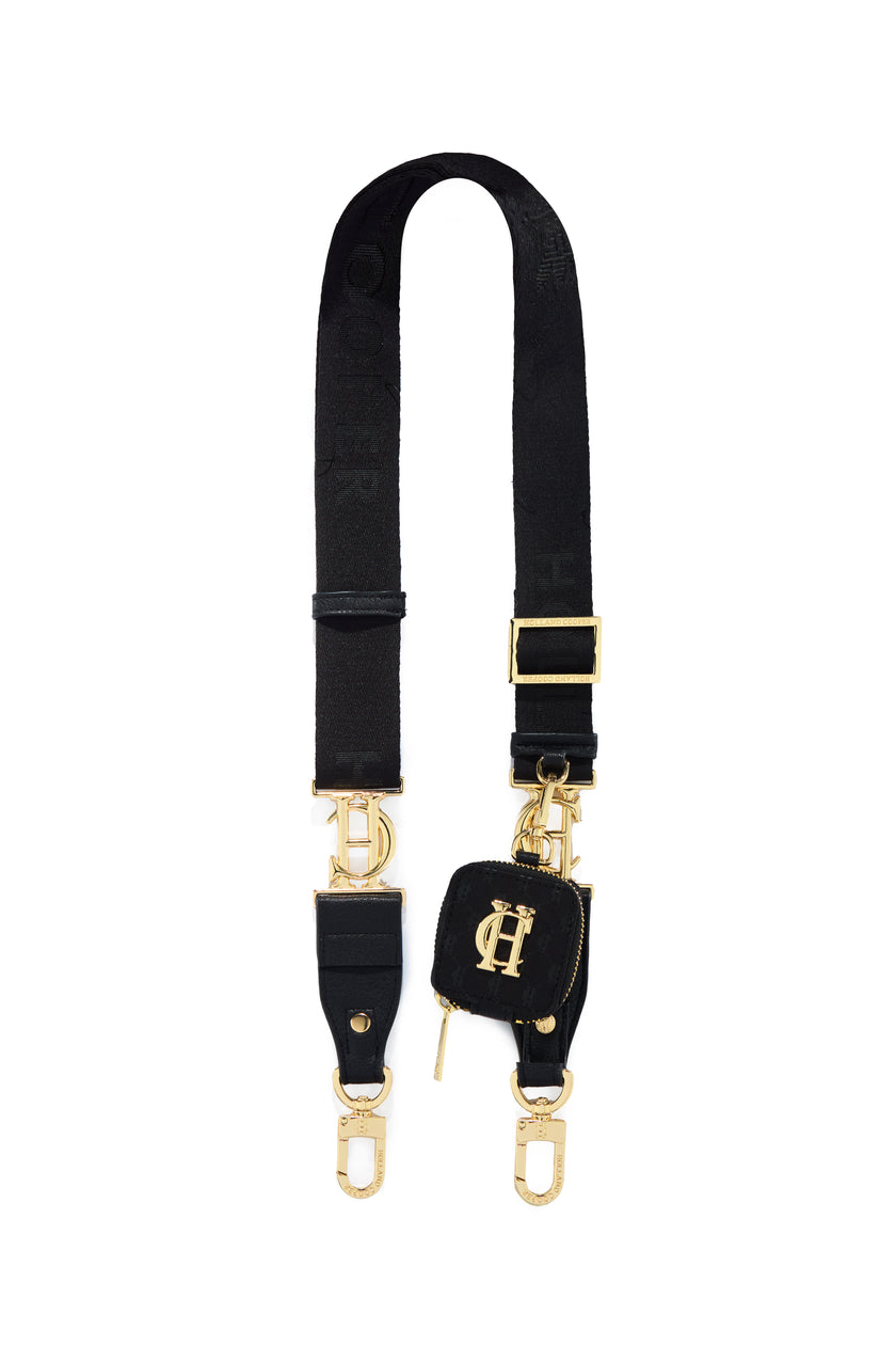 Burghley Bag Strap (Black Monogram)