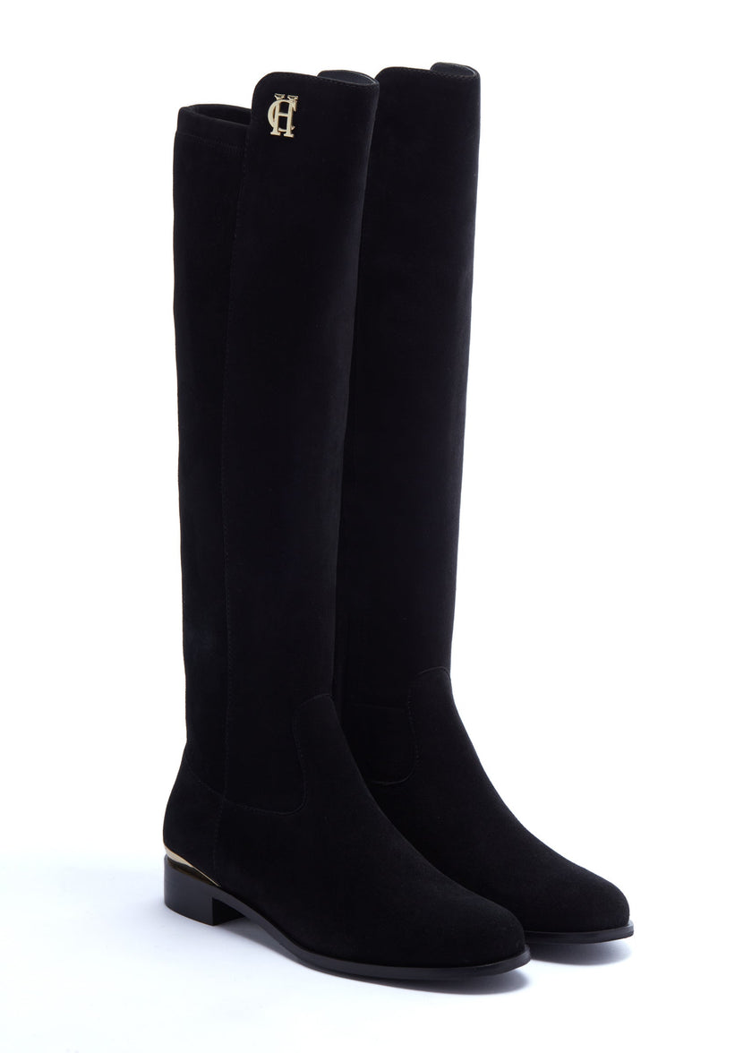 Albany Knee Boot (Black Suede)