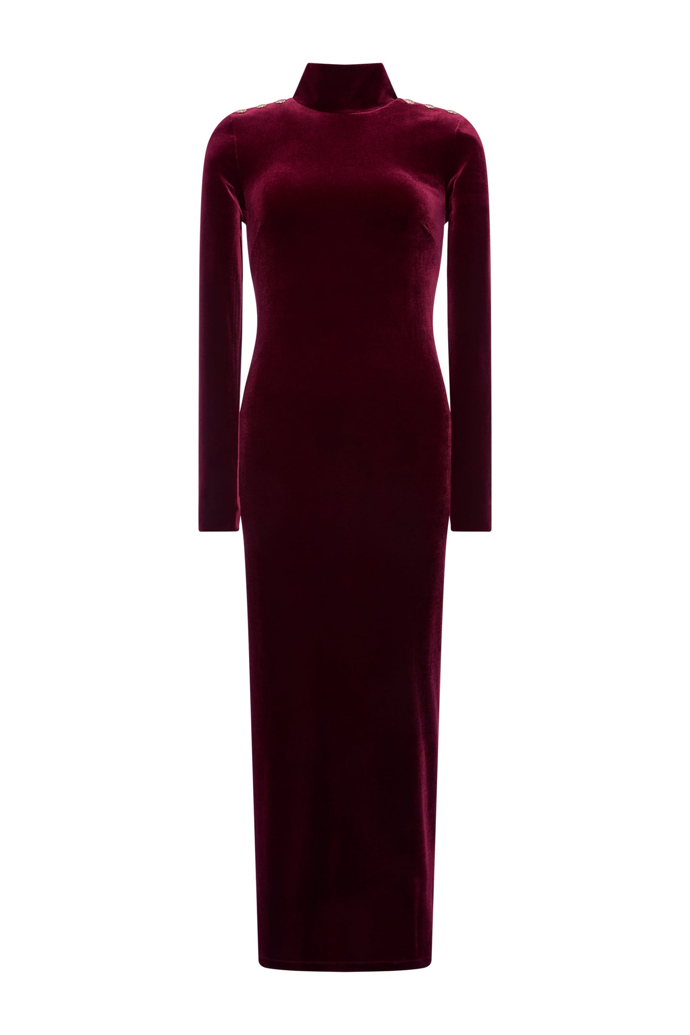 Cara Velvet Maxi Dress (Burgundy)