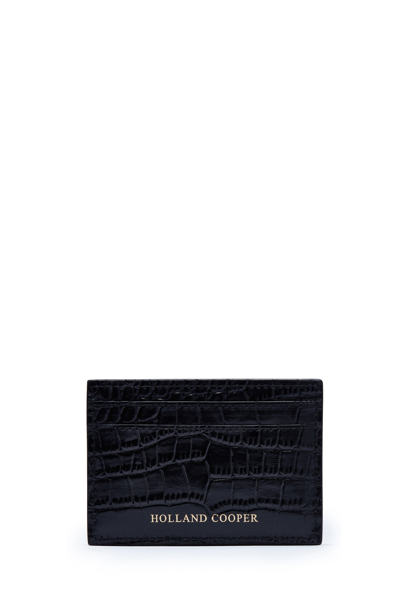 Chelsea Card Holder (Black Croc)