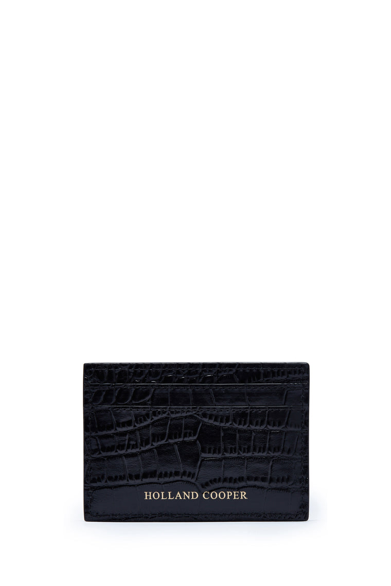 Chelsea Card Holder (Black Croc)