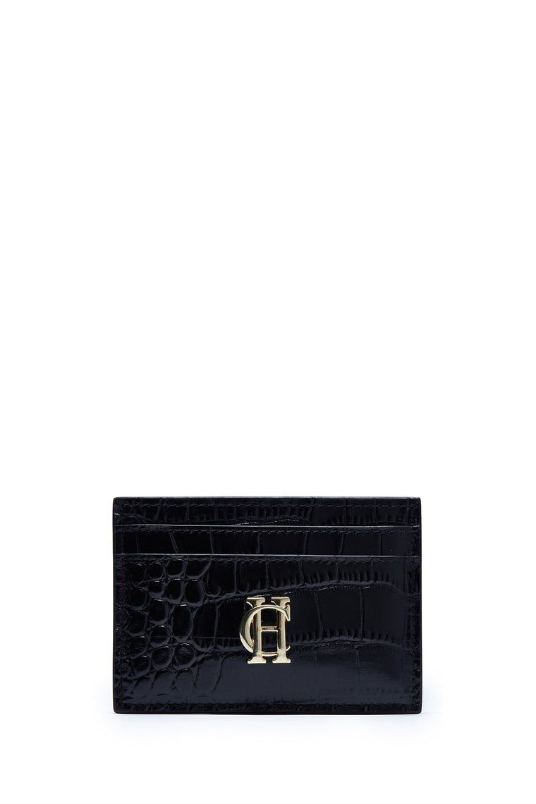 Chelsea Card Holder (Black Croc)