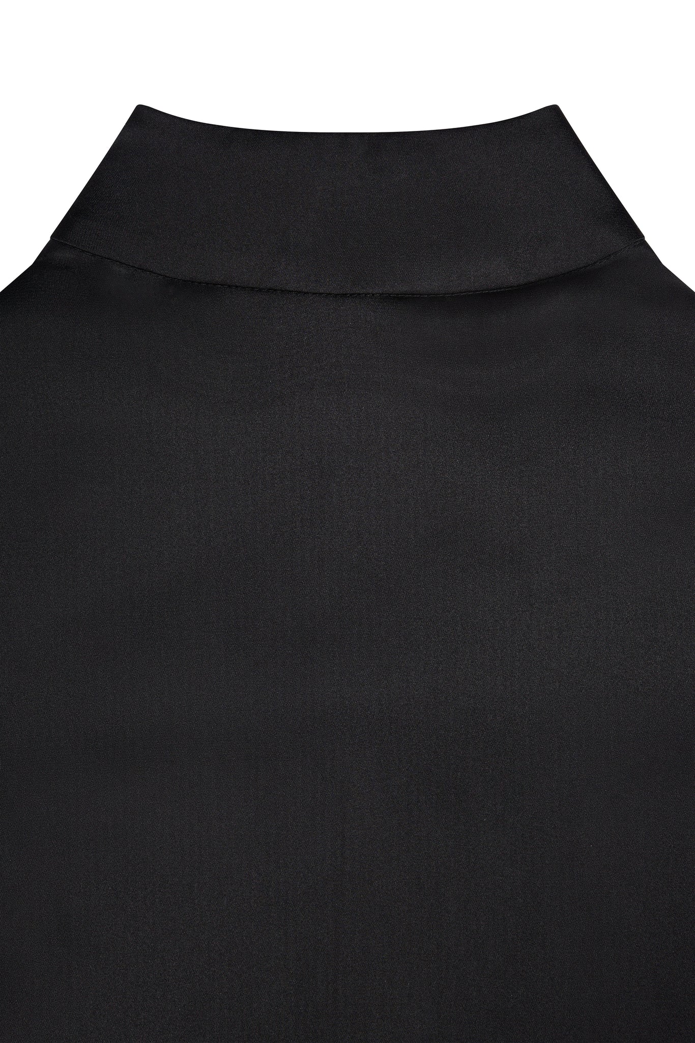 Carmen High Neck Blouse (Black Satin)