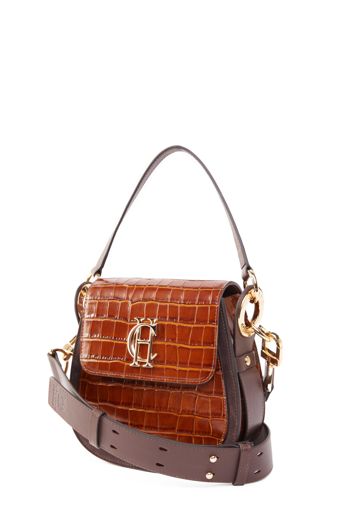 Chelsea Saddle Bag (Tan Croc)