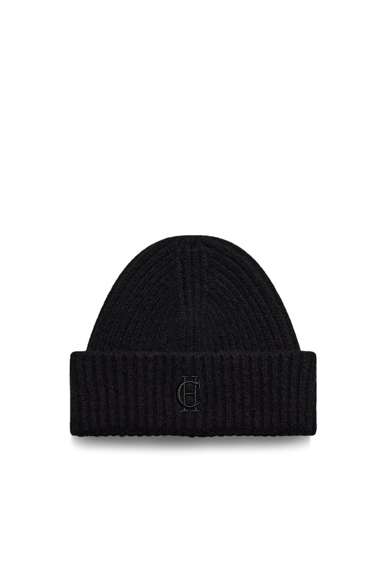 Classic Embroidered Beanie & Glove Set (Black)
