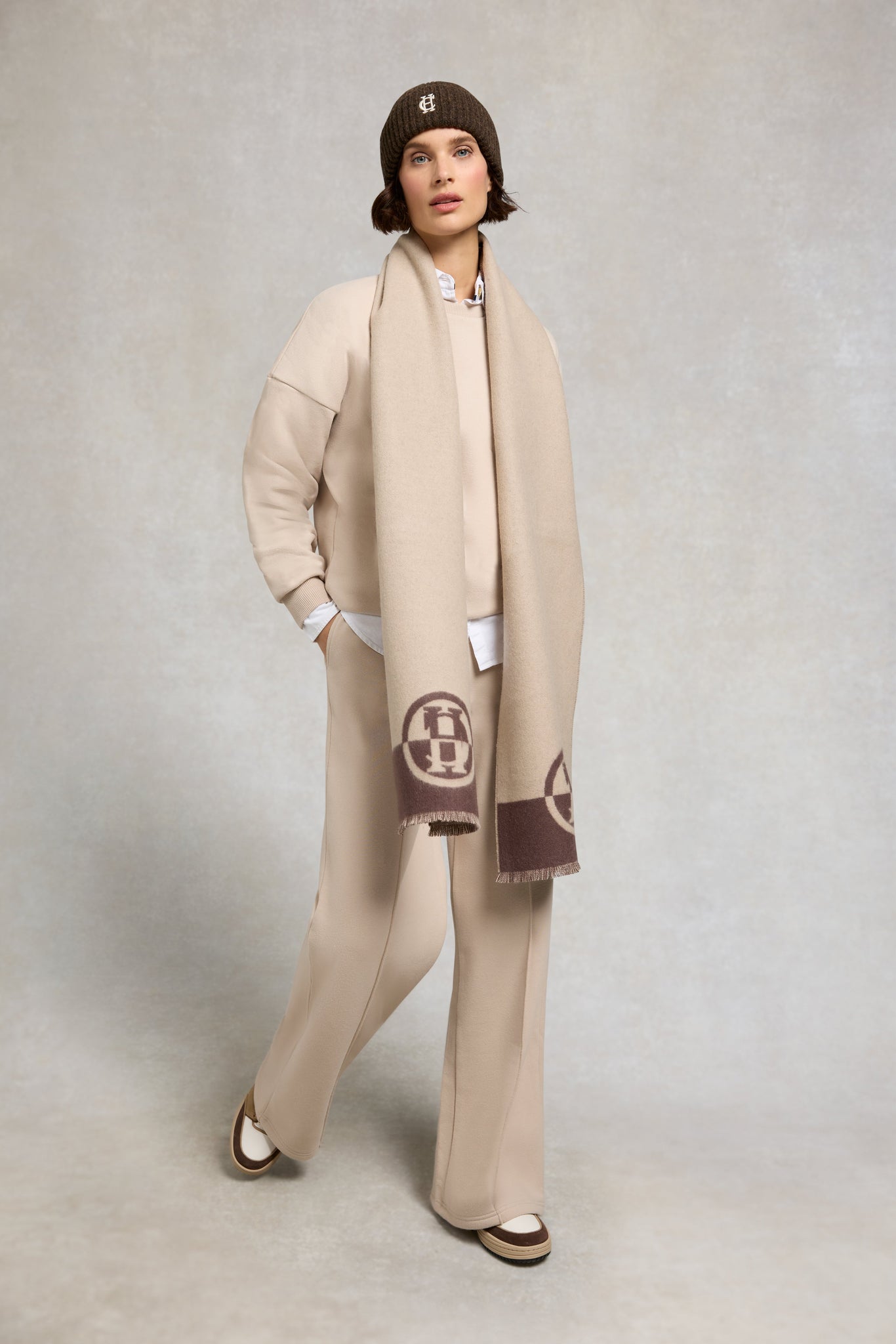 Classic Embroidered Beanie (Chocolate)