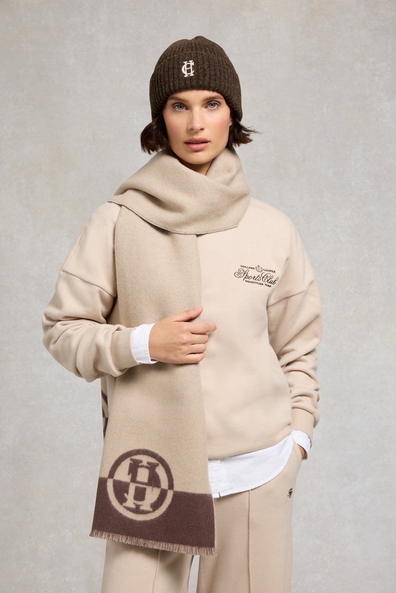 Classic Embroidered Beanie (Chocolate)