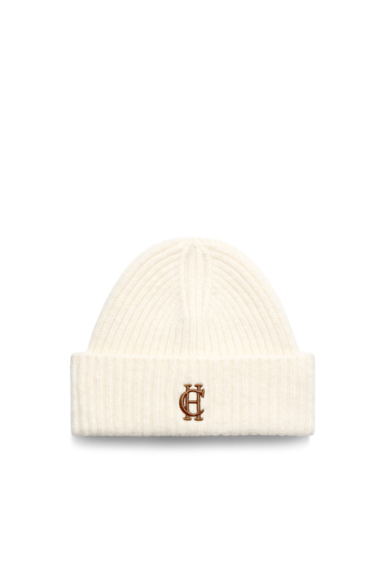Classic Embroidered Beanie & Glove Set (Cream)