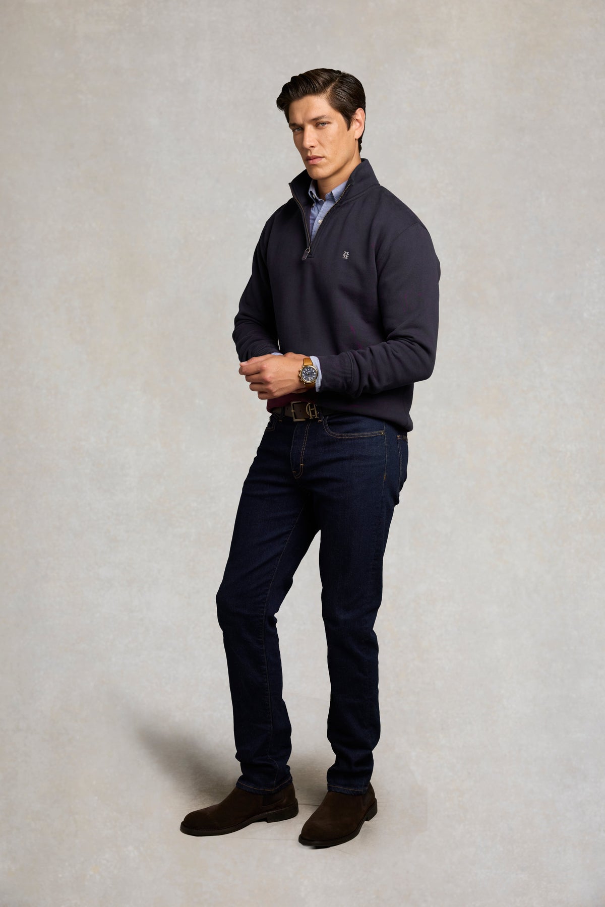 Men's Classic Quarter Zip Sweat (Ink Navy)