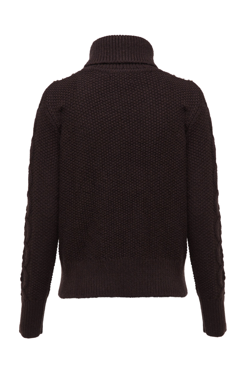 Cortina Roll Neck Knit (Chocolate)